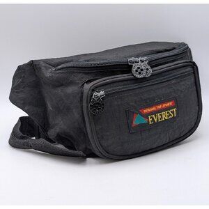 Vintage Everest Original Top Sports Nylon Fanny Pack Travel Hip Waist Belt Black